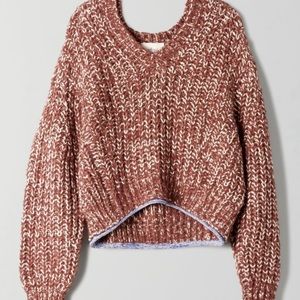 Cropped chunky knit sweater